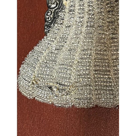Antique German Silver Beaded Chatelain Coin Purse Repousse - Picture 3 of 5